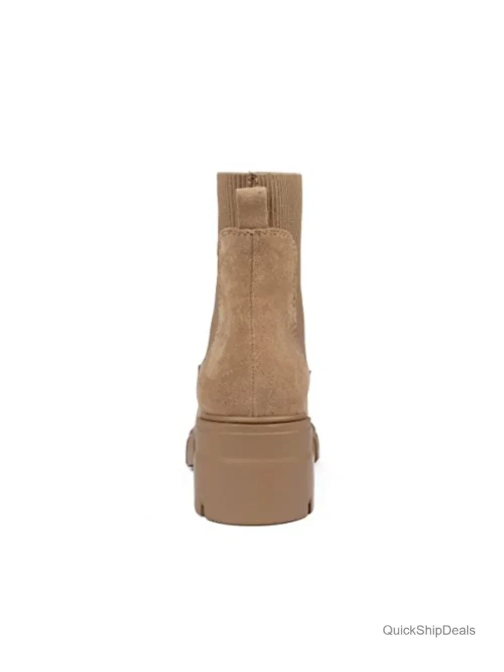 Women's Elastic Chelsea Boots Chunky Block Heel Platform Lug Sole Ankle Booties